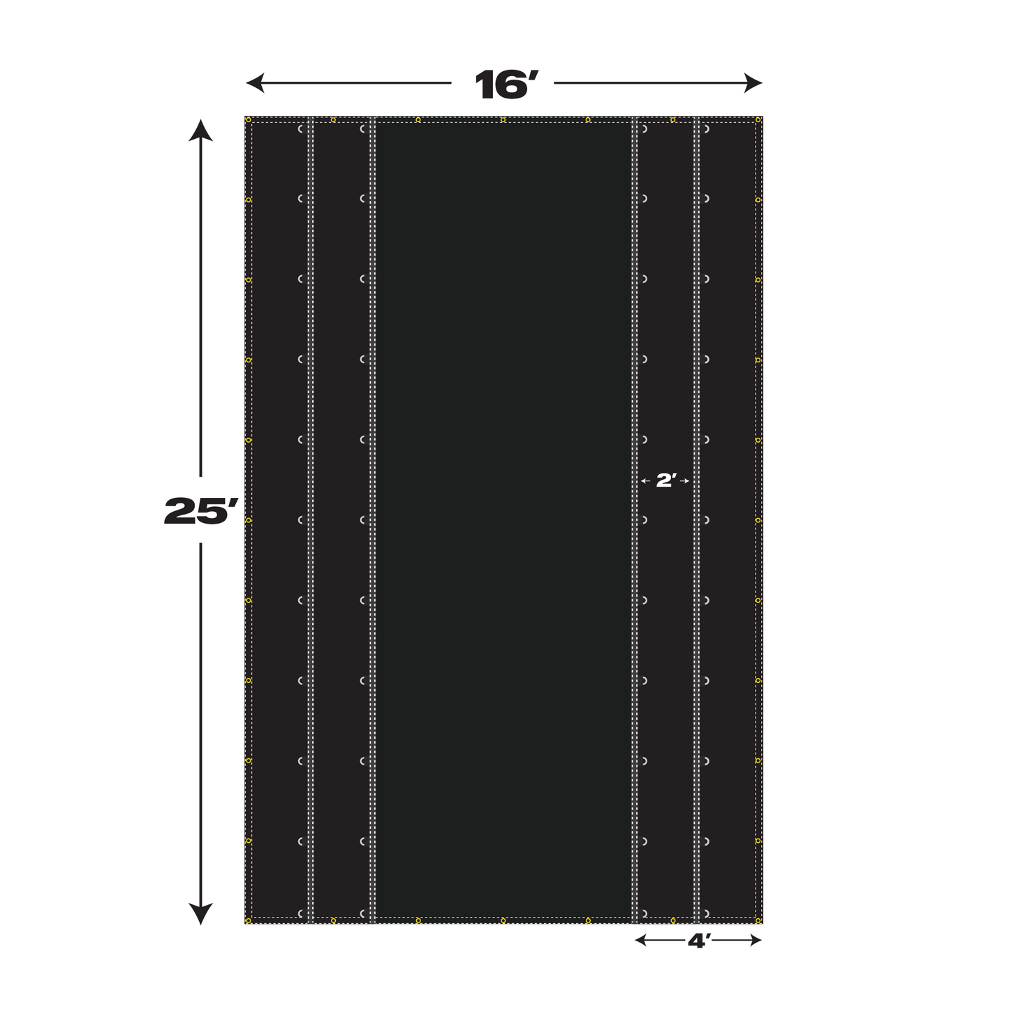 16' X 25' Steel Tarp 2 Rows