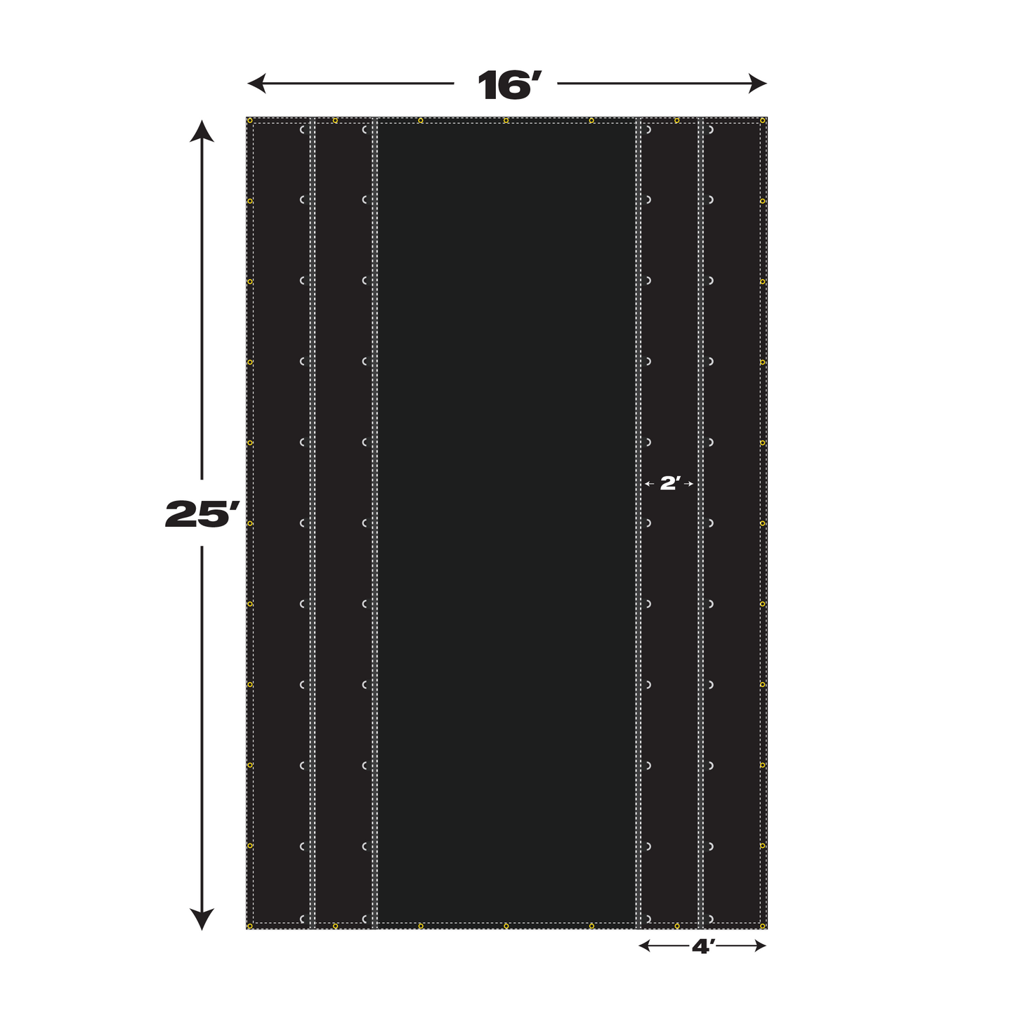 16' X 25' Steel Tarp 2 Rows