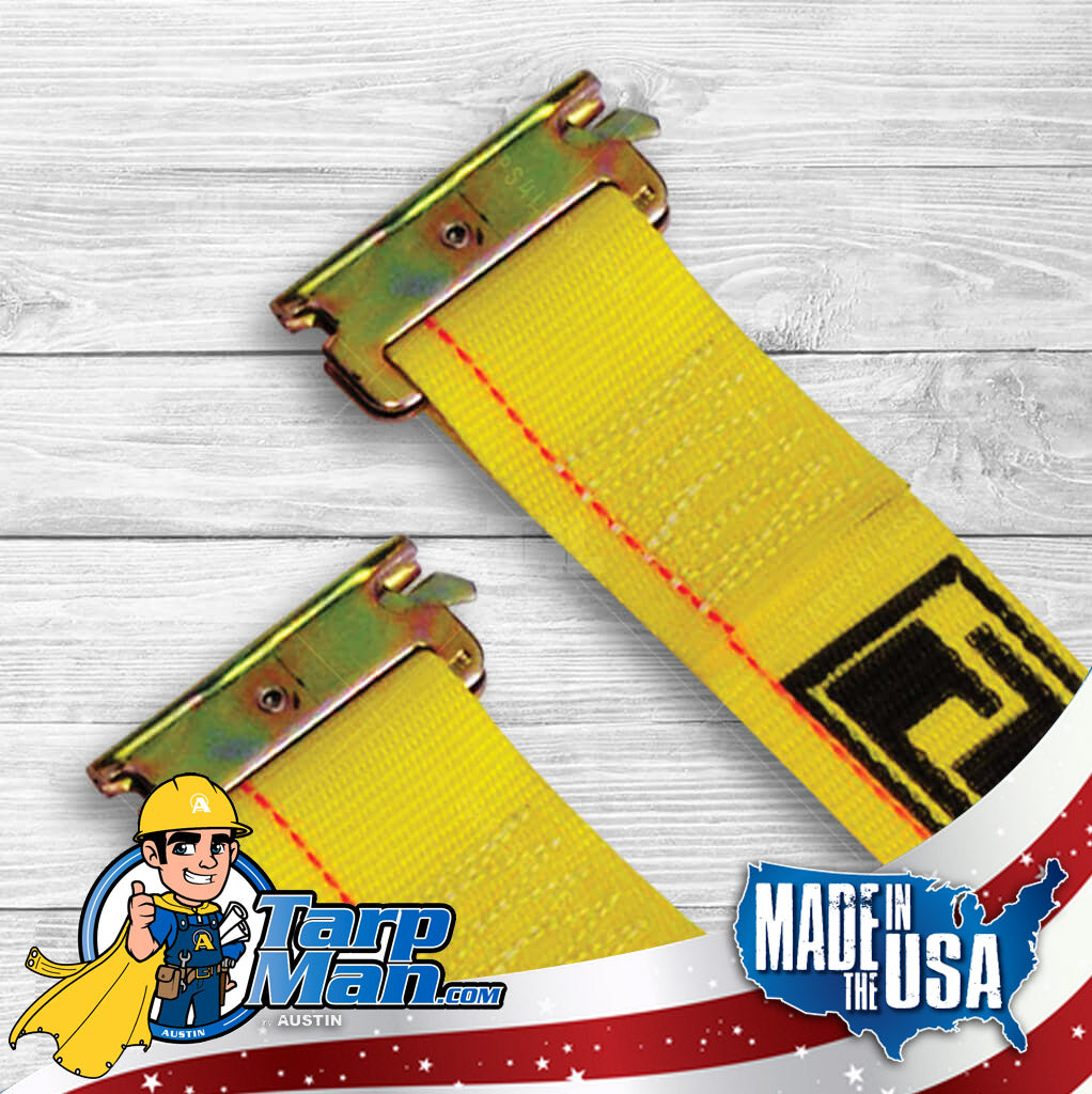 2" X 12' Ratchet Strap & E-Fitting Tarpman.com | Austin Tarp & Cargo Controls