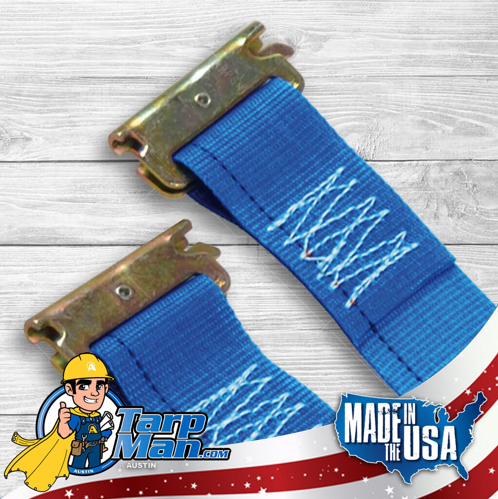 2" X 20' Cam Buckle Strap w/ E-Fitting Tarpman.com | Austin Tarp & Cargo Controls