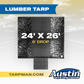 24' X 26' Lightweight Lumber Tarp w/ 3 Rows of D-Rings & End Flap Tarpman.com | Austin Tarp & Cargo Controls