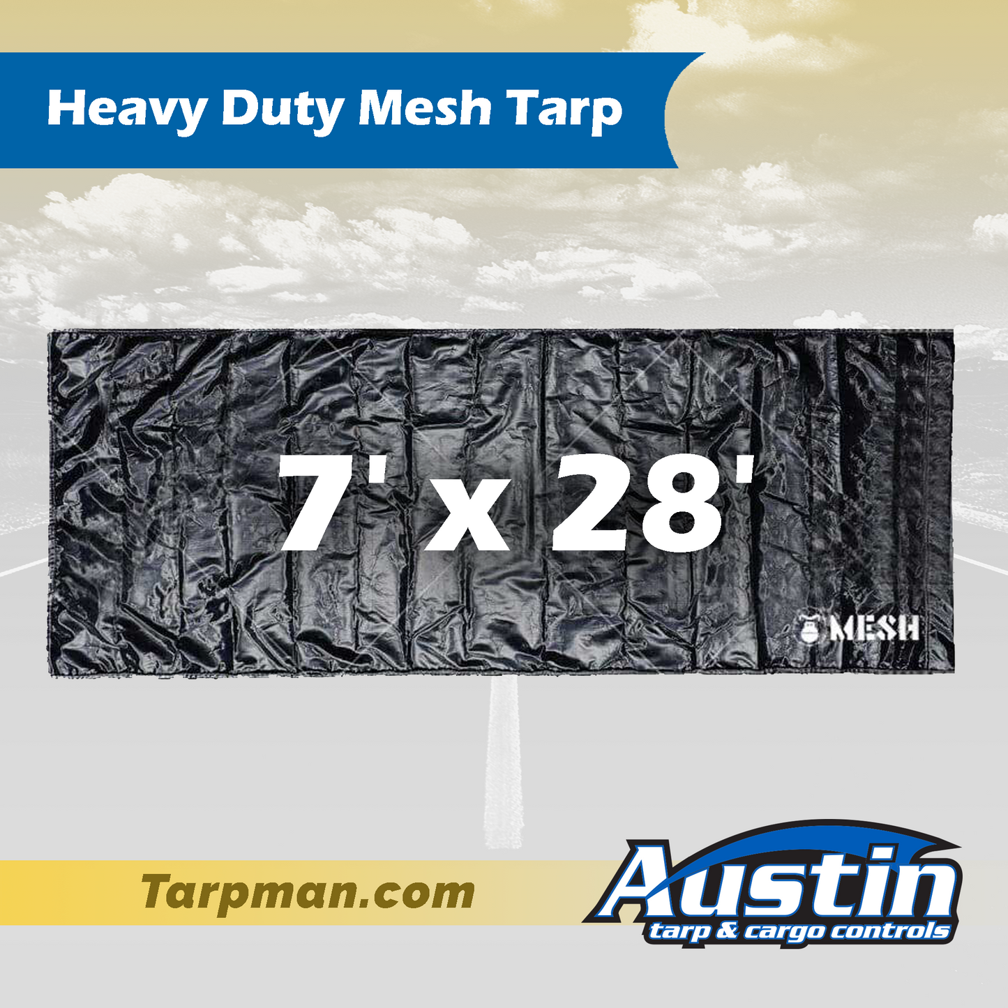 7' x 28' Heavy Duty Mesh Tarp