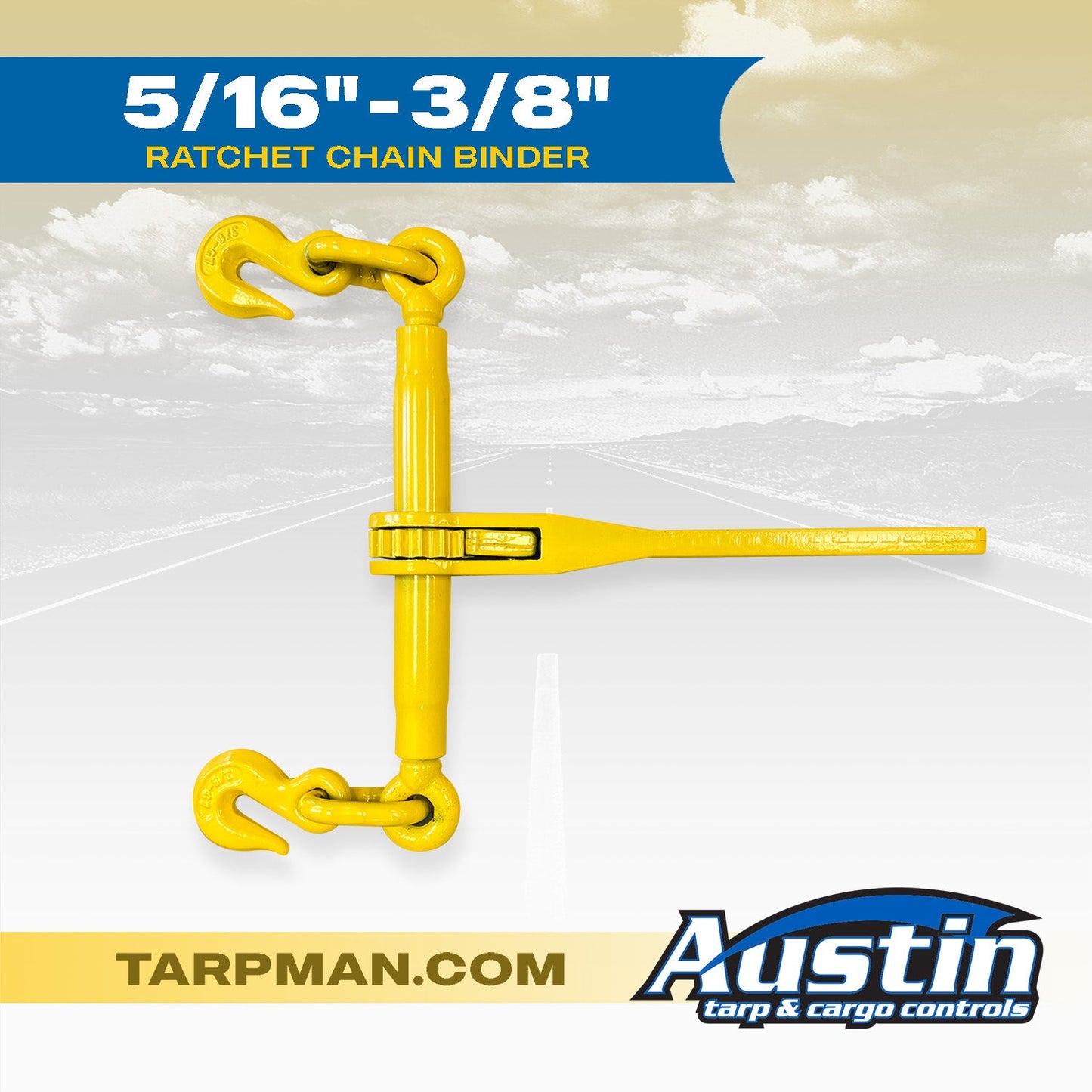 Ratchet Chain Binder for 5/16"-3/8" Chains - 6,600 lbs Capacity