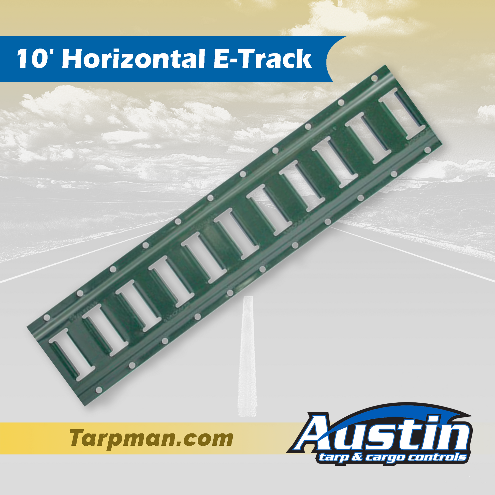 10' Horizontal E-Track Tarpman.com | Austin Tarp & Cargo Controls