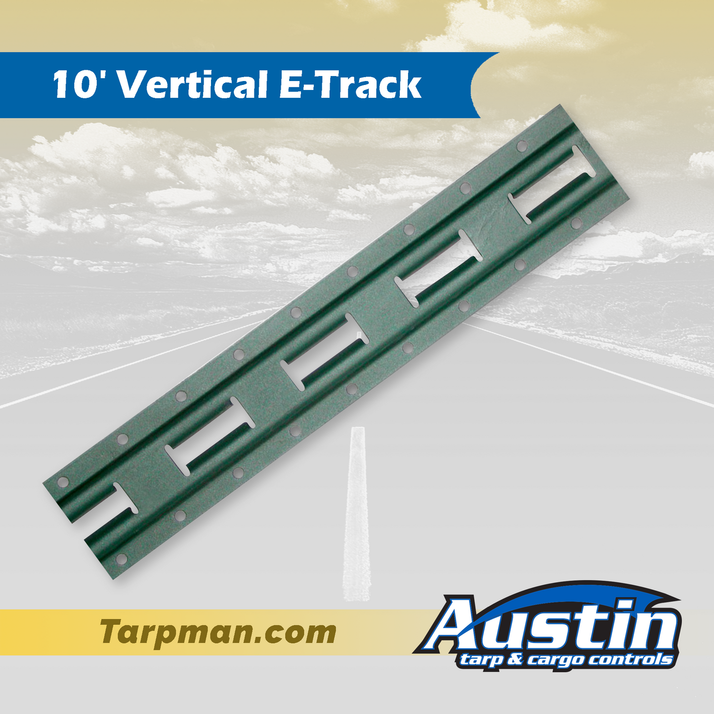 10' Vertical E-Track Tarpman.com | Austin Tarp & Cargo Controls