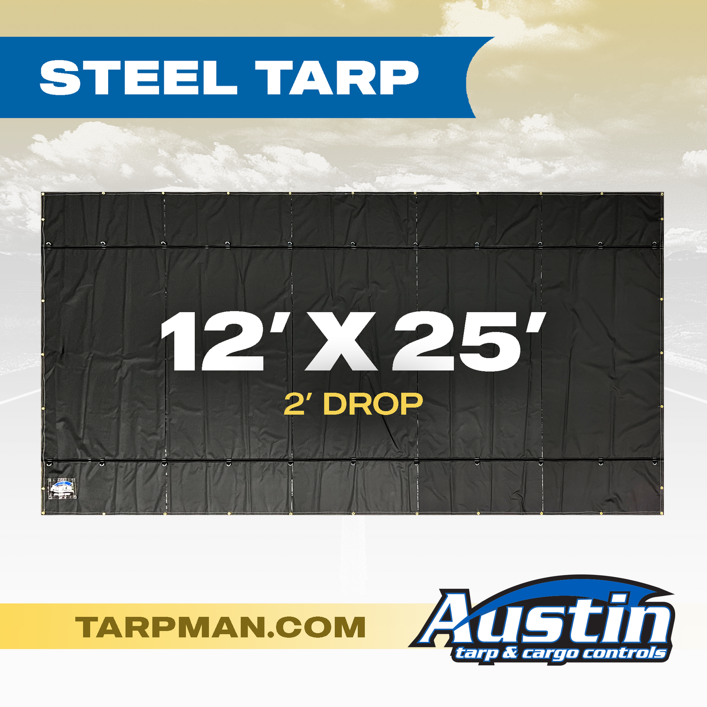 12' X 25' Steel Tarp - 1 row