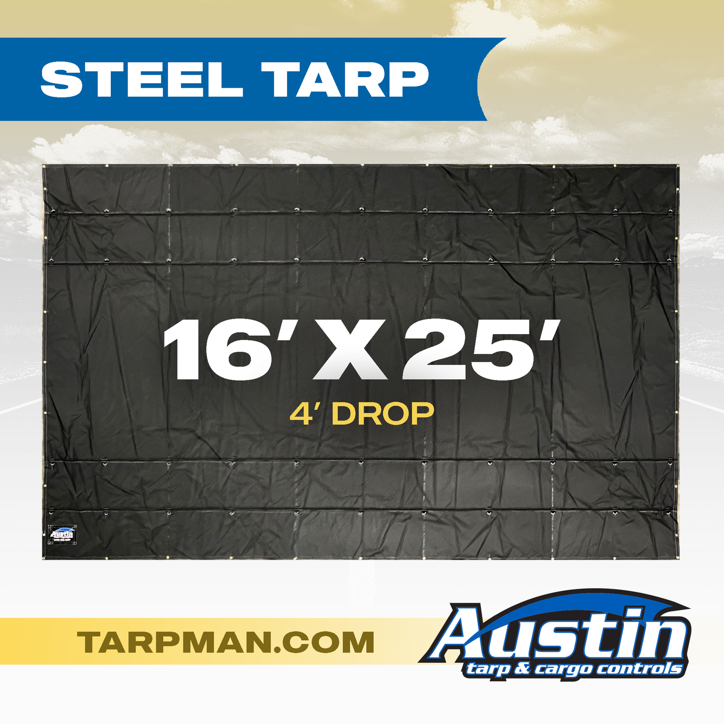 16' X 25' Steel Tarp 2 Rows