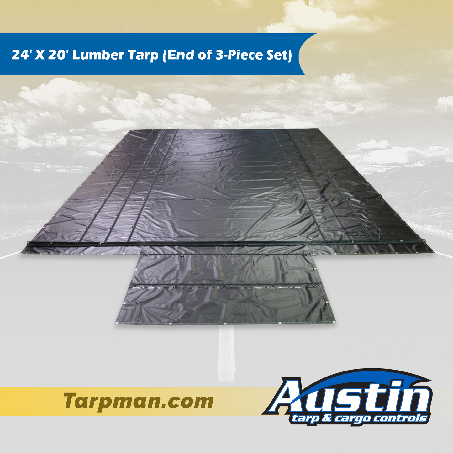 24' X 20' Lumber Tarp (End of 3-Piece Set) Tarpman.com | Austin Tarp & Cargo Controls