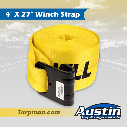 4" X 27' Winch Strap Tarpman.com | Austin Tarp & Cargo Controls