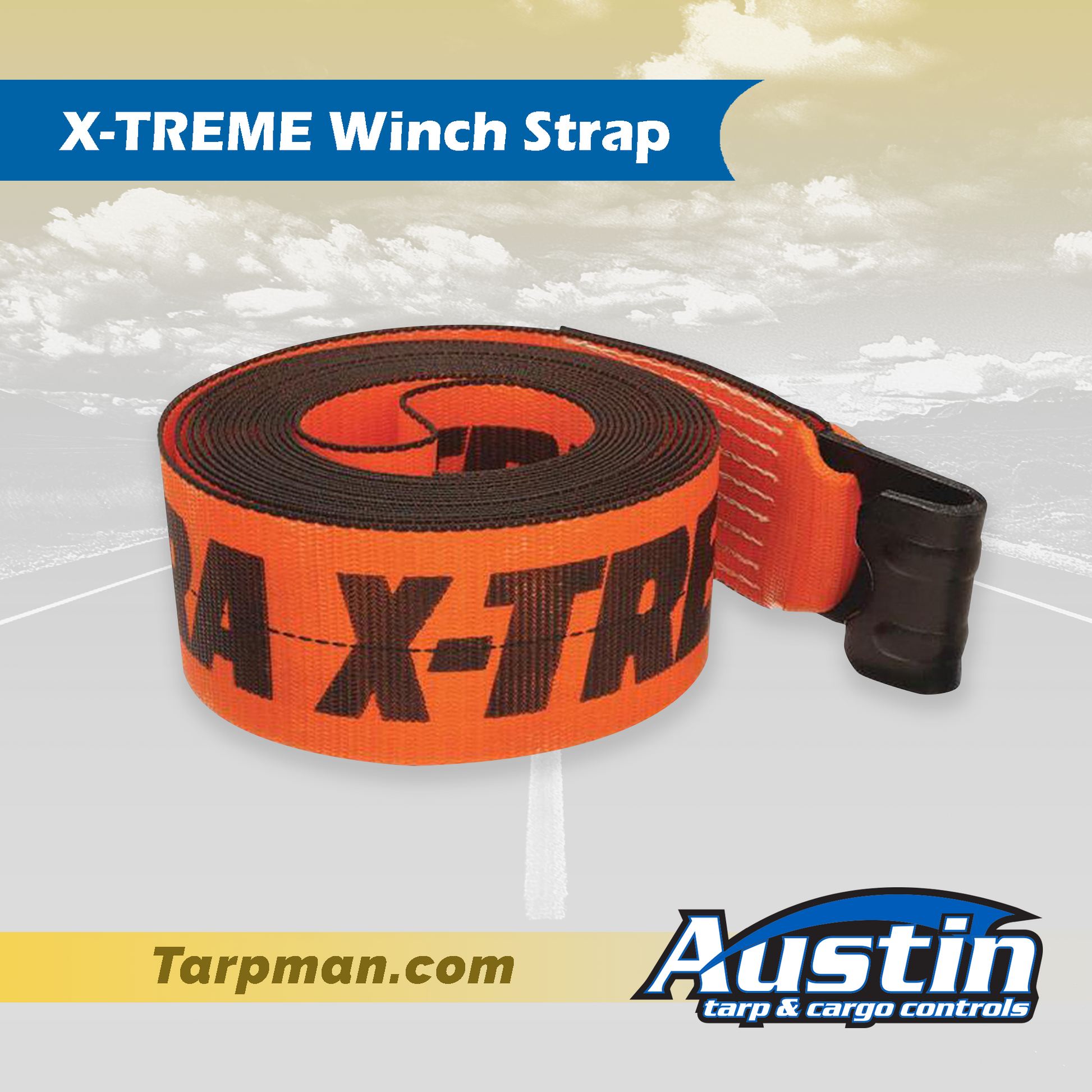 tarp webbing 4" X 30' X-TREME Winch Strap