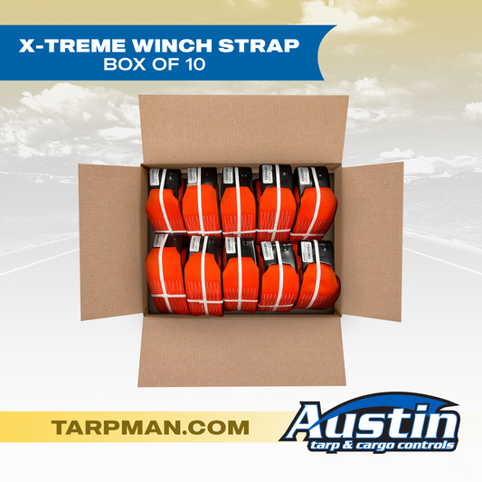 4" x 30' X-TREME Winch Strap (Box of 10) Tarpman.com | Austin Tarp & Cargo Controls