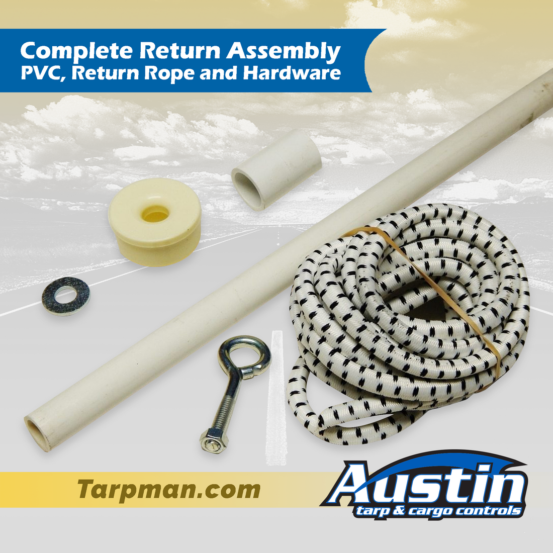 Wire Rope Return Complete Return Assembly - PVC, Return Rope and Hardware