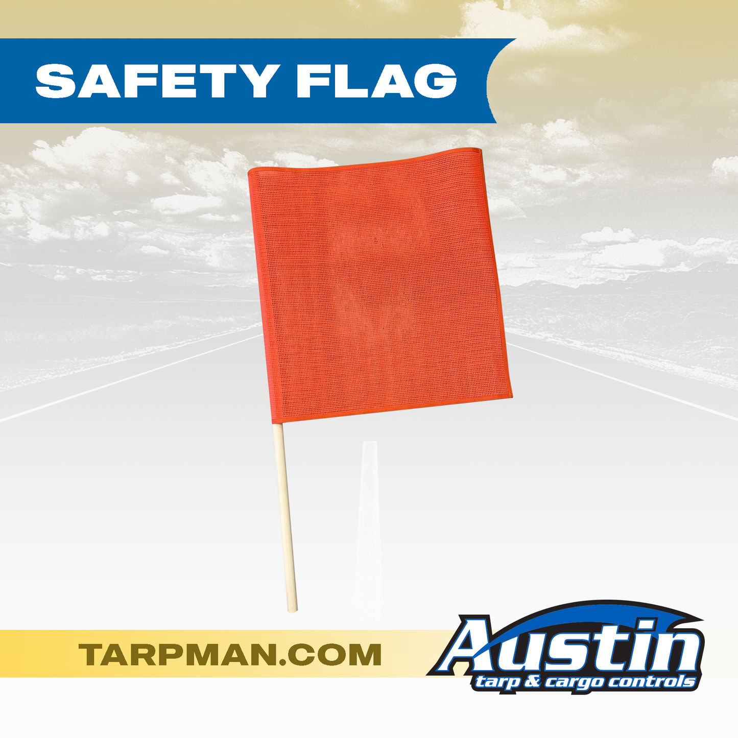 Mesh Safety Flag w/ Stick 18 in. x 18 in.